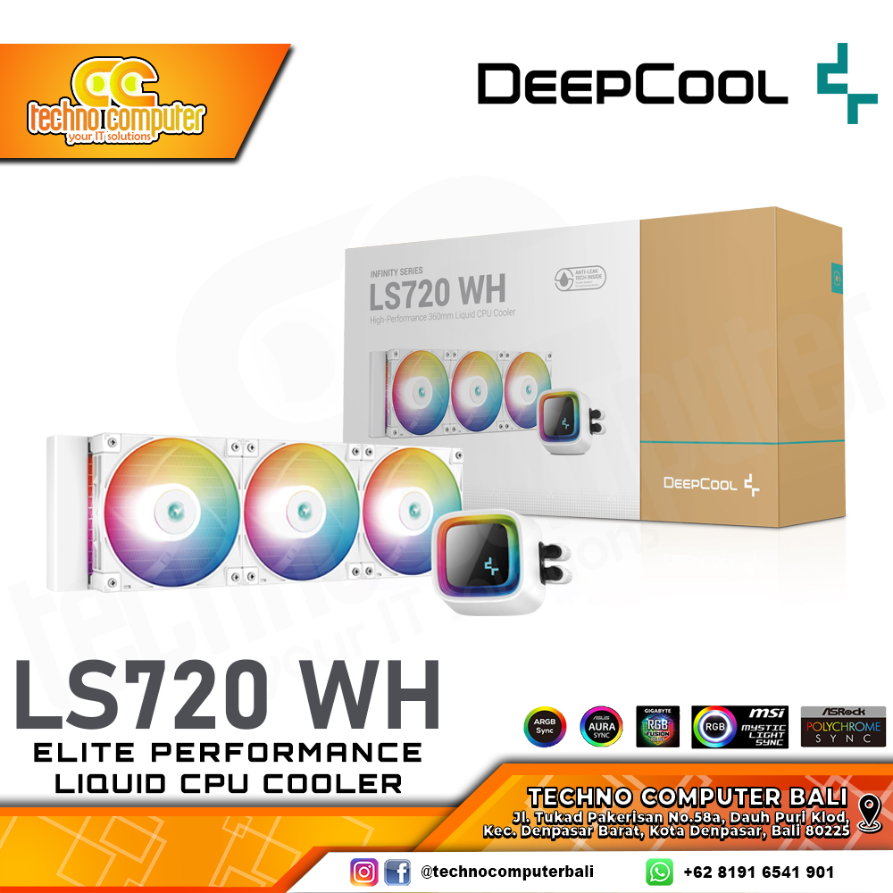 DEEPCOOL LS720 Premium WH - CPU Cooler - 360mm AIO Liquid Cooler