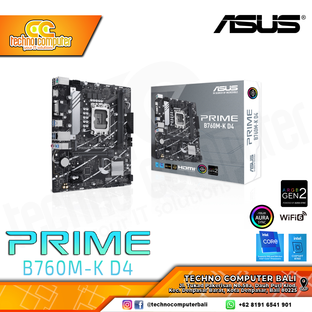 ASUS PRIME B760M-K D4 - mATX, LGA1700, B760, DDR4