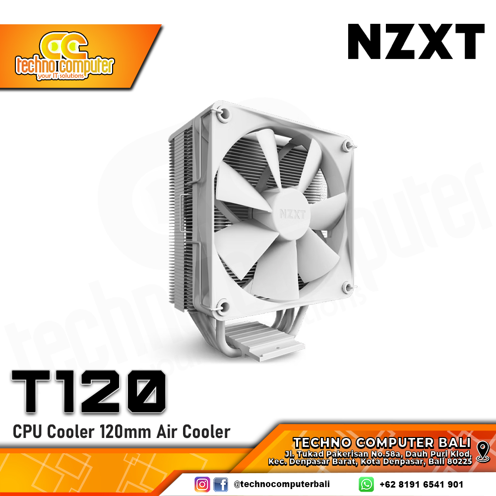 NZXT T120 Matte White - CPU Cooler - 120mm Air Cooler