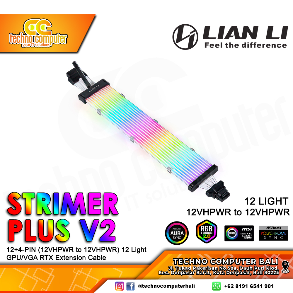 LIAN LI STRIMER PLUS V2 A-RGB 12+4-PIN (12VHPWR) 12 Light - GPU/VGA Extension Cable