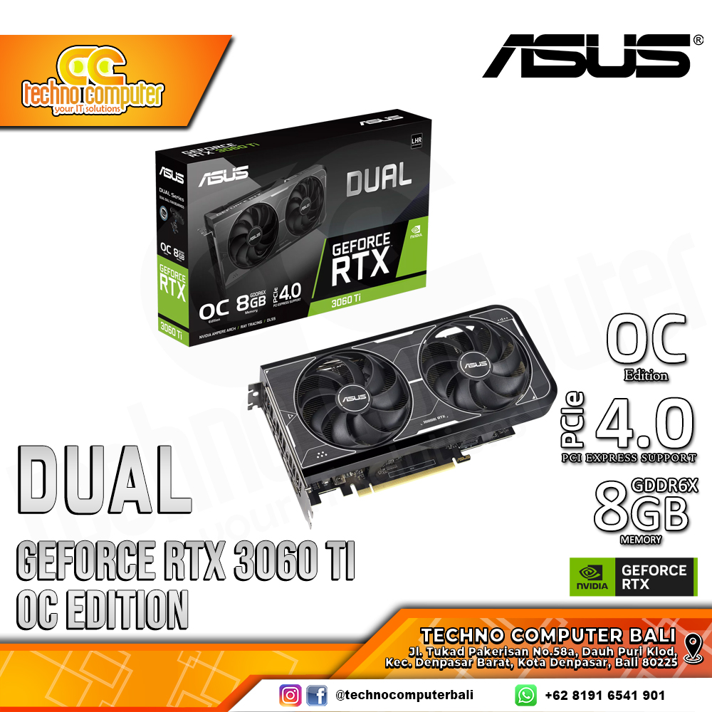 ASUS DUAL NVIDIA GeForce RTX 3060 Ti OC Edition 8GB GDDR6X