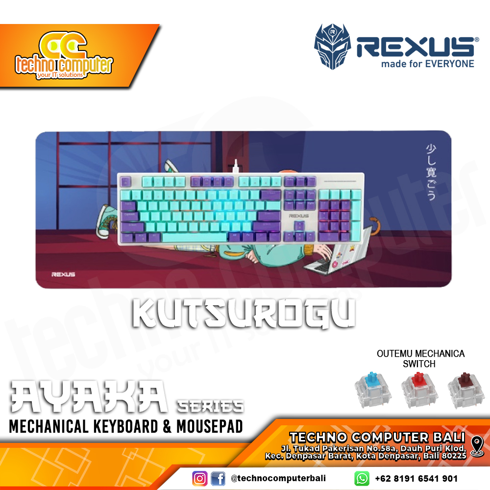 REXUS AYAKA Series Kutsurogu - Mechanical Brown Switch - Gaming Keyboard & Mousepad