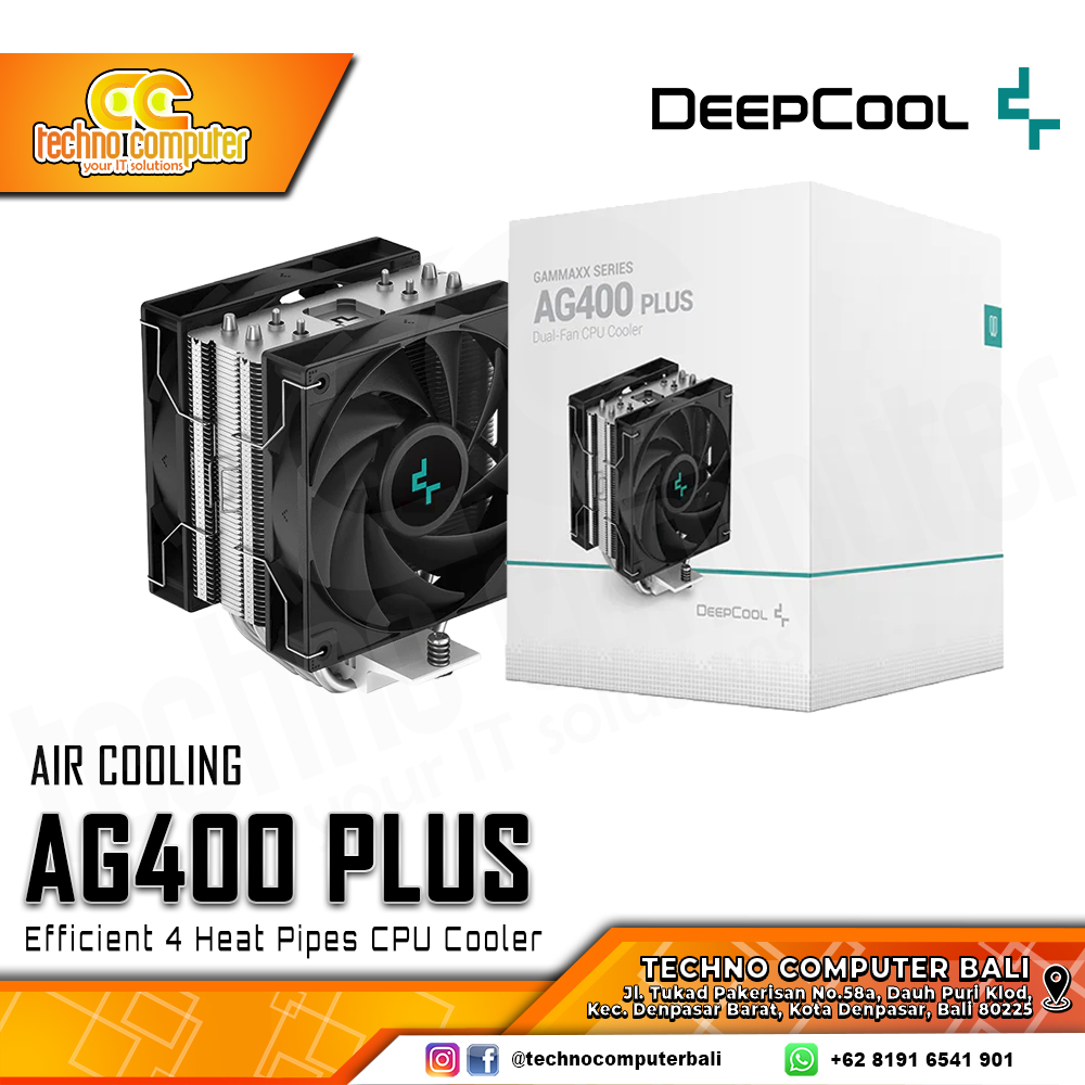 DEEPCOOL AG400 PLUS Black - CPU Cooler - 120mm Air Cooler