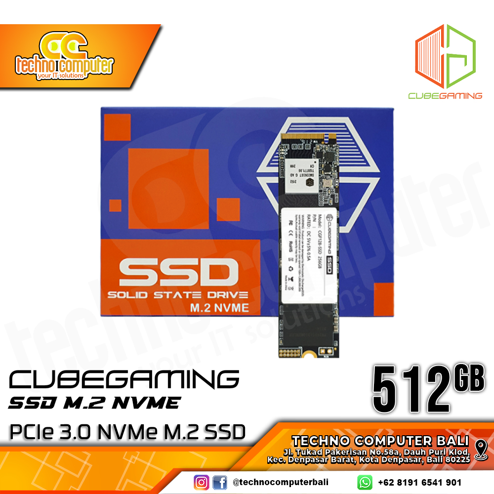 SSD CUBE GAMING M.2 NVMe 2280 PCIe Gen3 x4 - 512GB