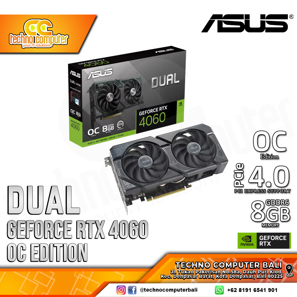 ASUS DUAL NVIDIA GeForce RTX 4060 OC Edition 8GB GDDR6