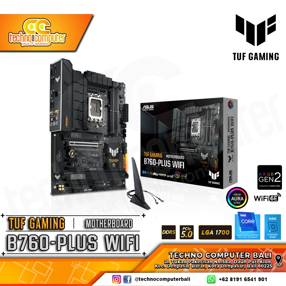ASUS TUF GAMING B760-PLUS WIFI - ATX, LGA1700, B760, DDR5