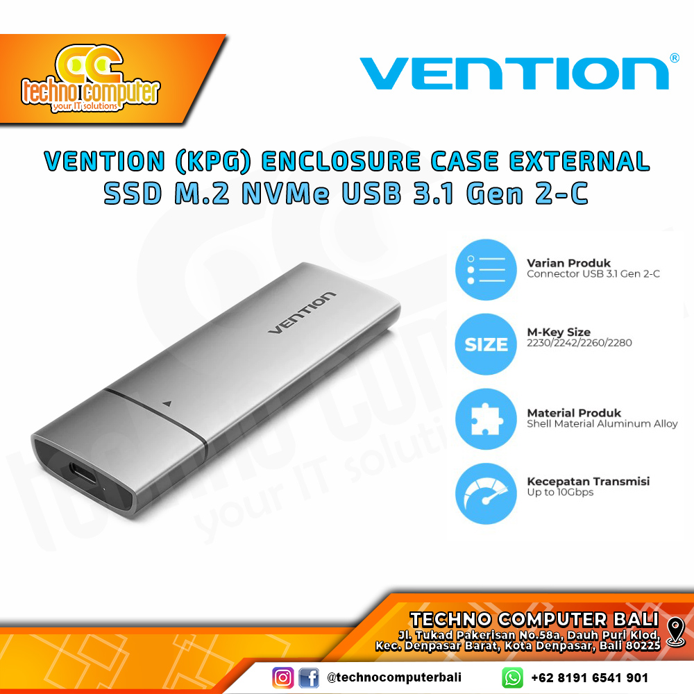 VENTION Enclosure Case External SSD M.2 NVMe USB 3.1 Gen 2-C - KPGH0