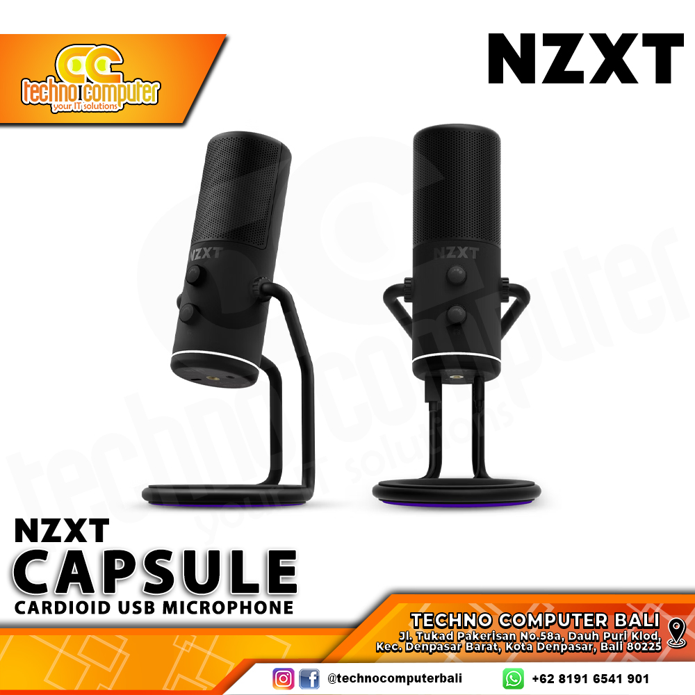 MICROPHONE NZXT CAPSULE Black - USB Cardioid Microphone