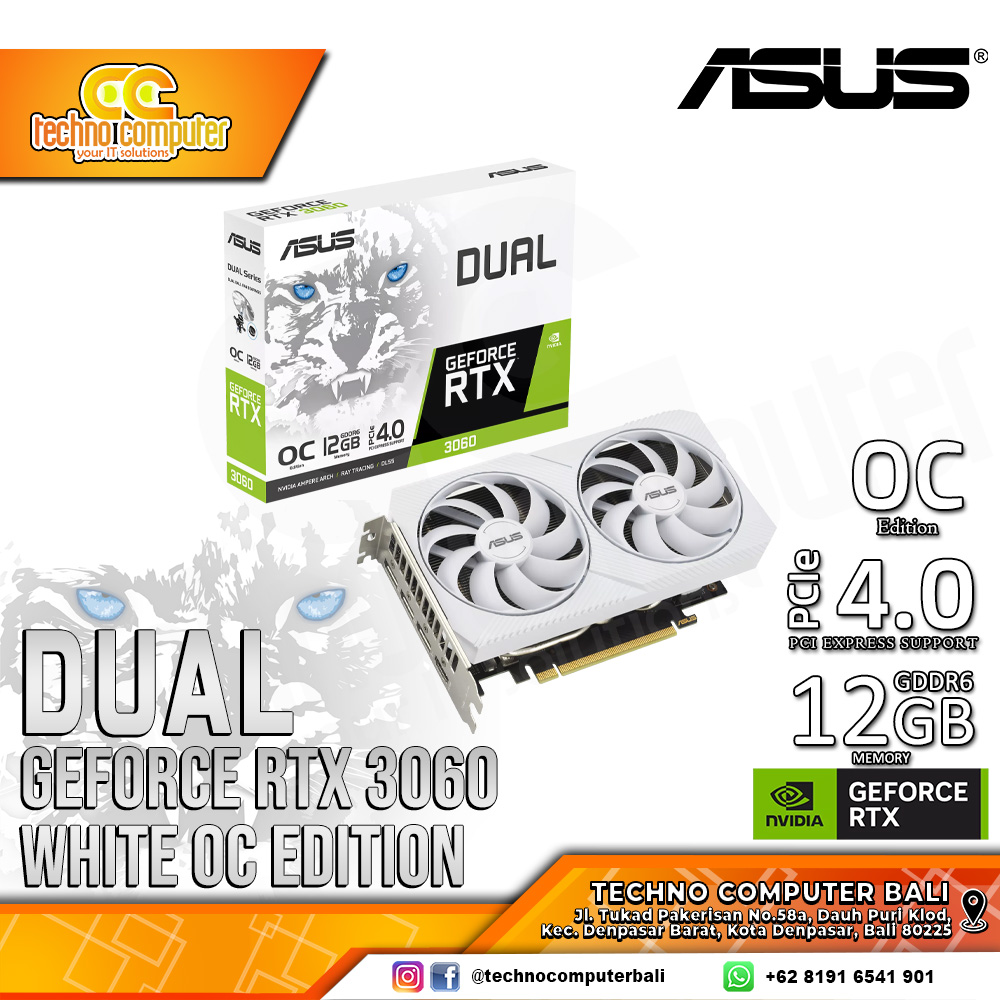 ASUS DUAL NVIDIA GeForce RTX 3060 White OC Edition 12GB GDDR6