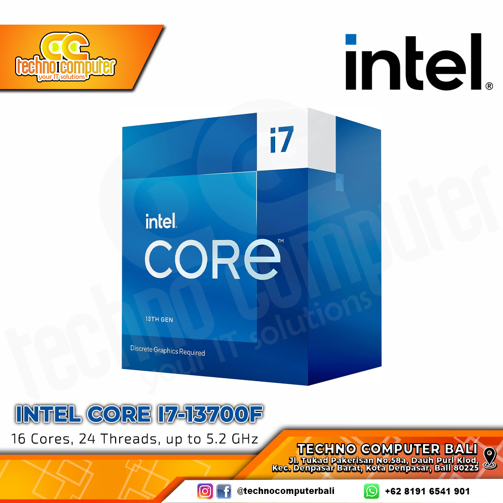  PROCESSOR INTEL CORE I7-13700F - 16 Cores 24 Threads Up to 5.20GHz - Socket LGA1700