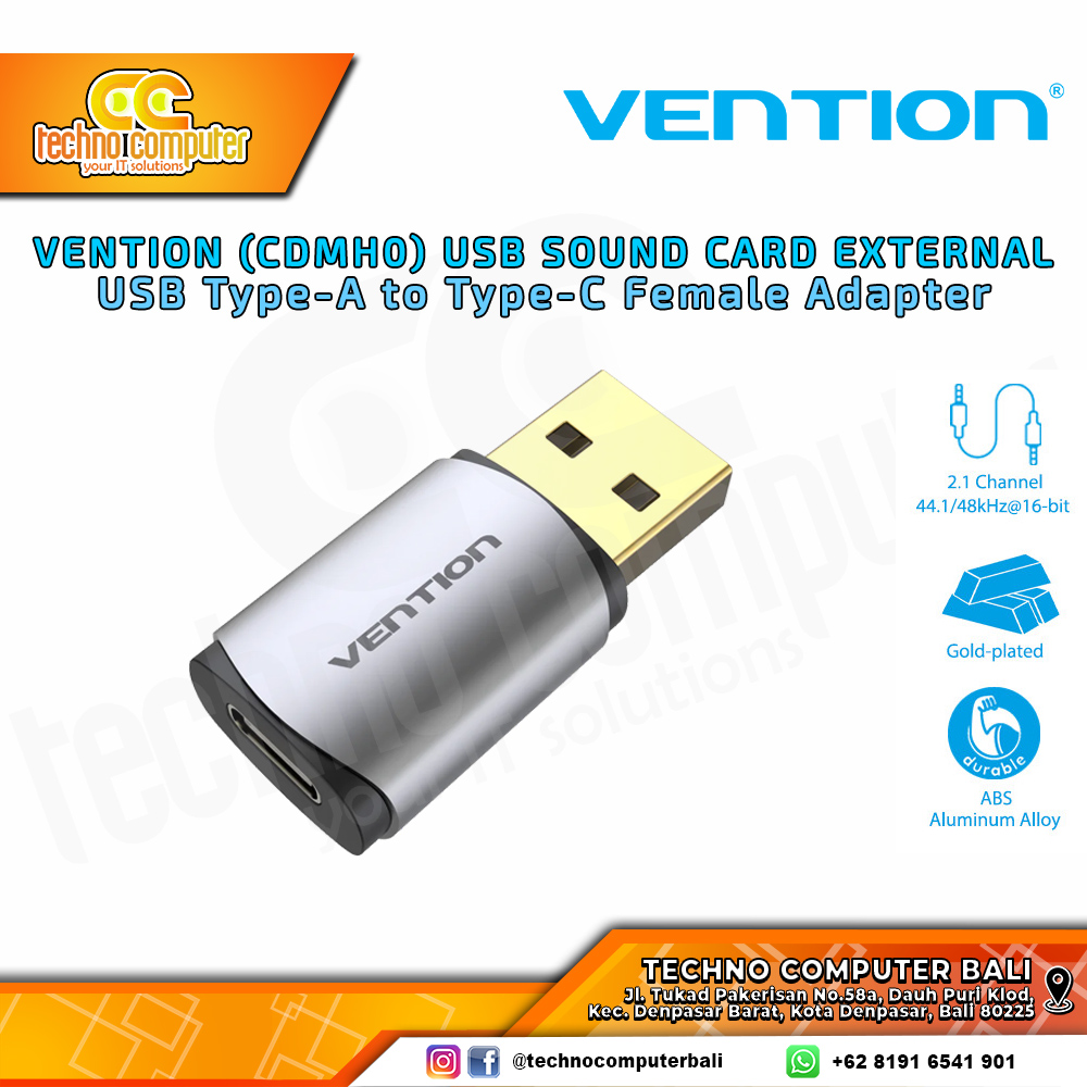 VENTION USB Sound Card External Type A to Type C Female Adapter - CDMH0