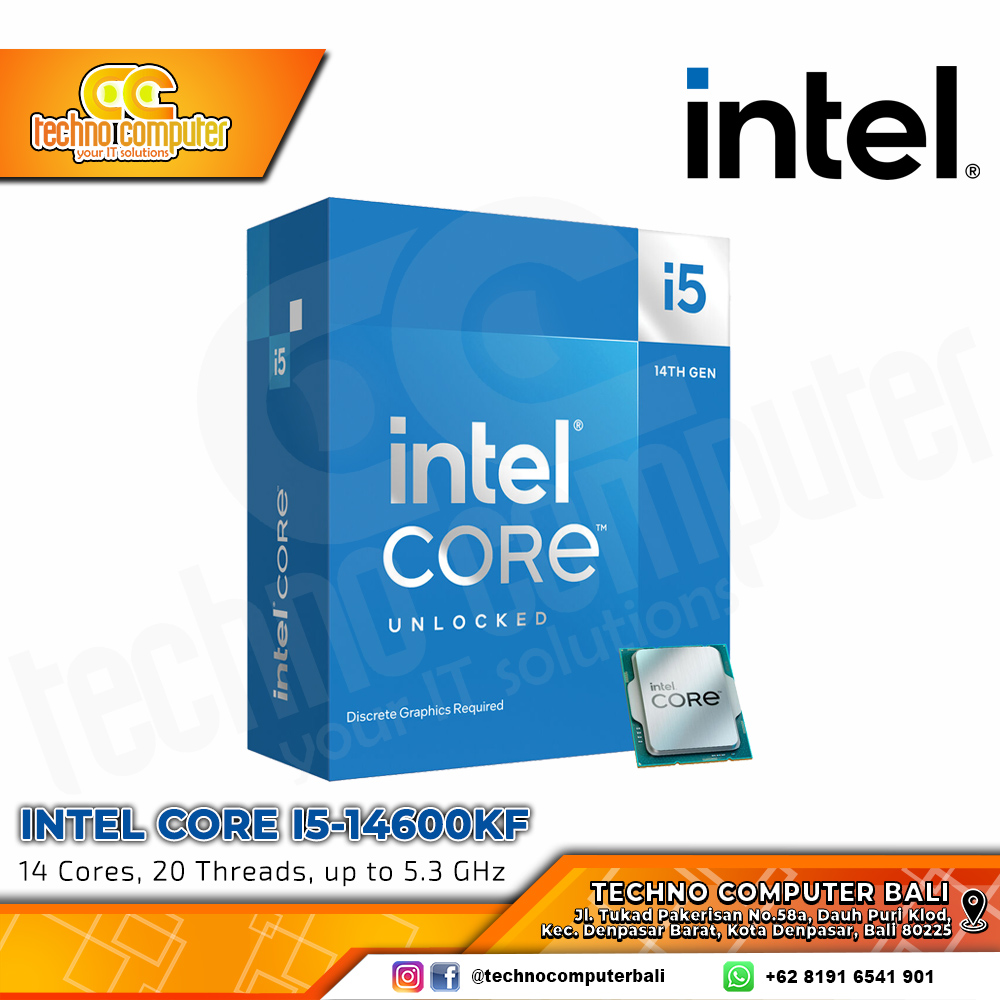 PROCESSOR INTEL CORE I5-14600KF - 14 Cores 20 Threads Up to 5.3GHz - Socket LGA1700