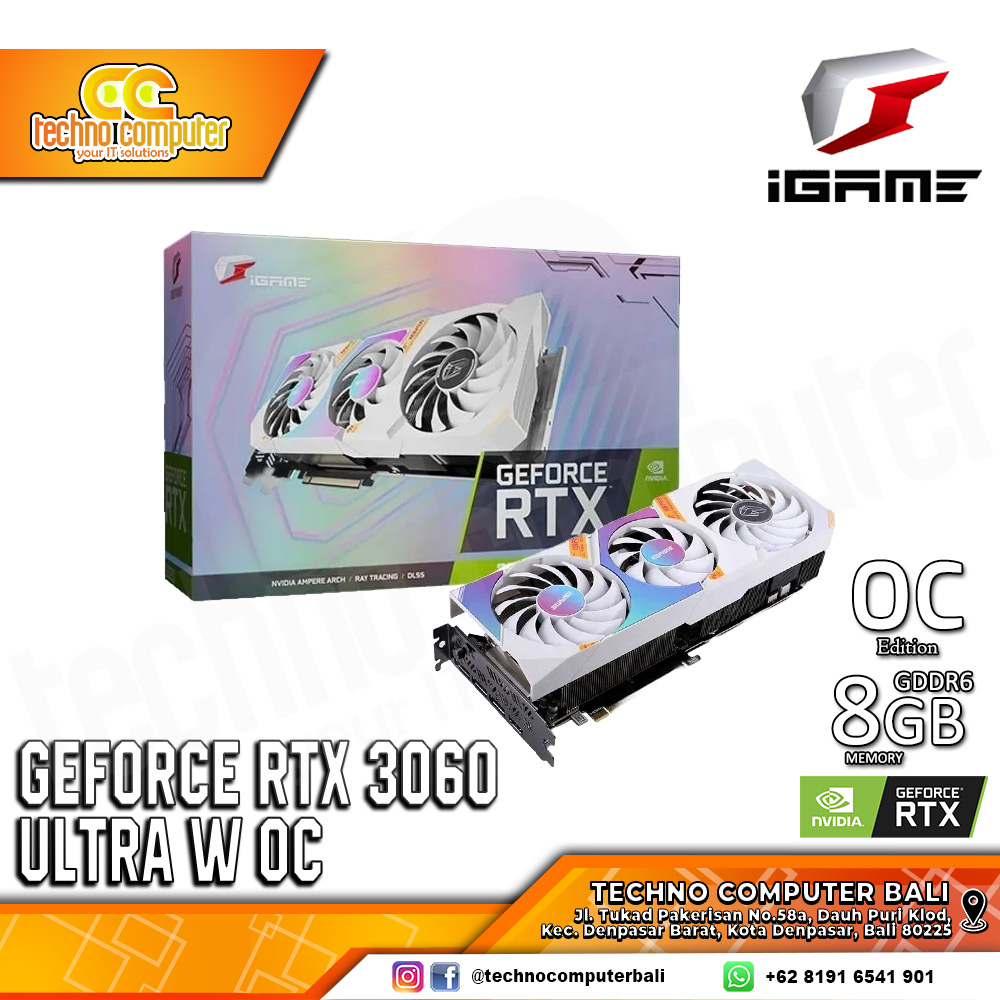 COLORFUL iGame NVIDIA GeForce RTX 3060 Ultra W OC Edition 8GB GDDR6 - White