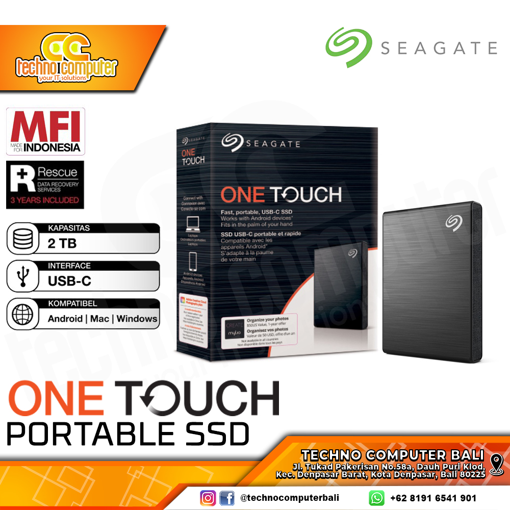 SSD EXTERNAL SEAGATE ONE TOUCH SSD 2TB - BLACK