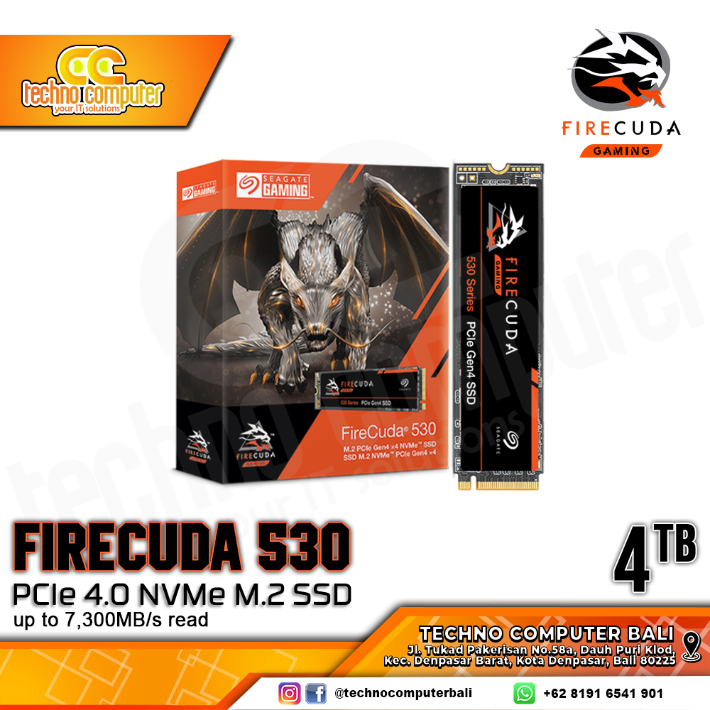 SSD SEAGATE FIRECUDA 530 M.2 NVMe 2280 PCIe Gen4 x4 - 4TB
