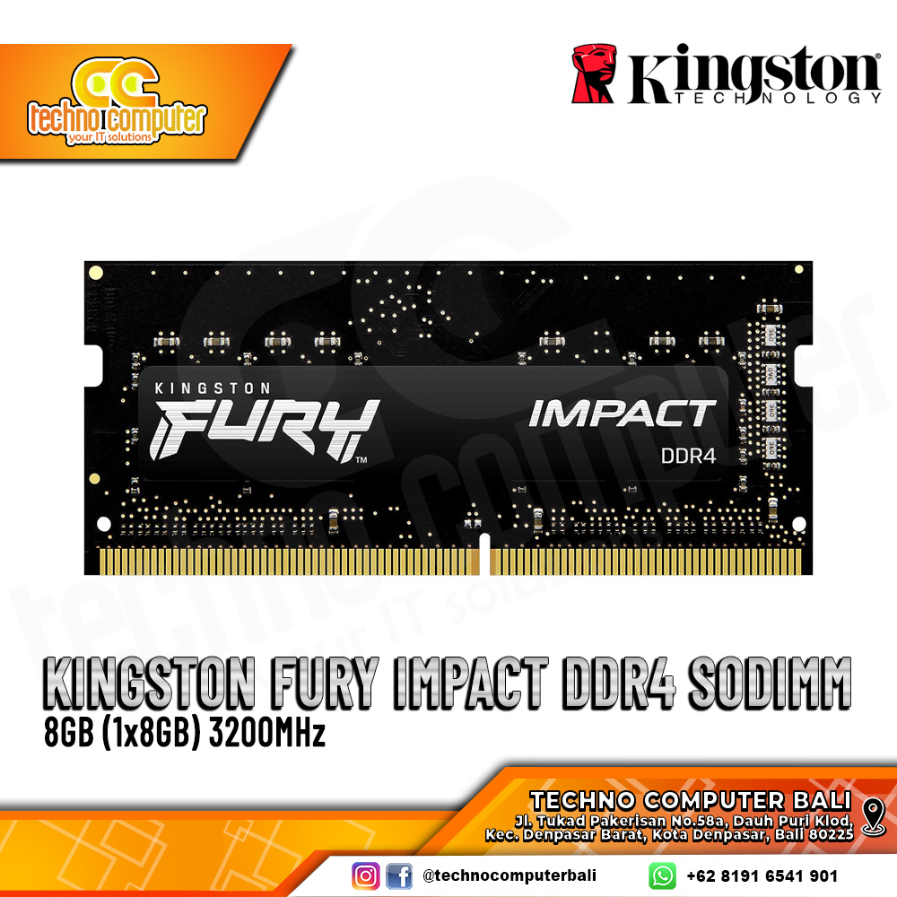 SODIMM DDR4 KINGSTON FURY 8GB (1x8GB) Single 3200MHz