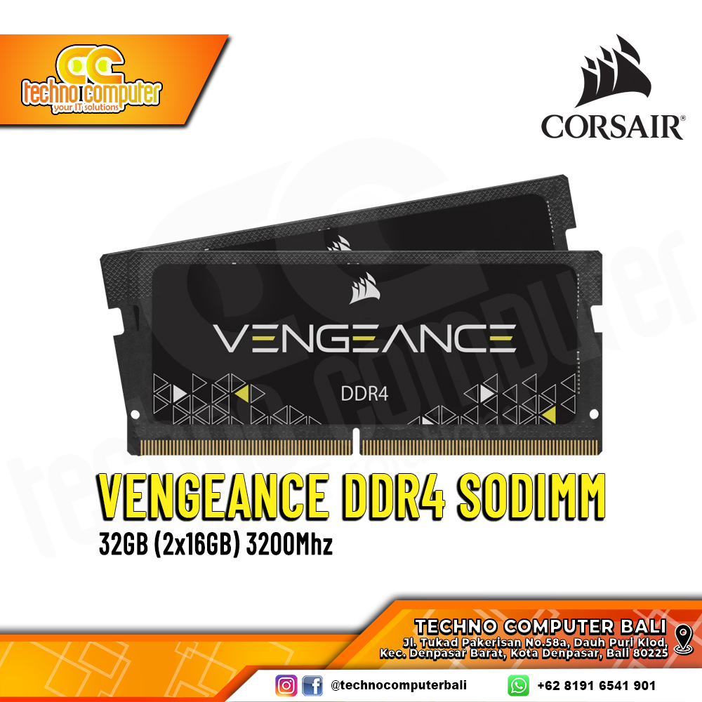 SODIMM DDR4 CORSAIR VENGEANCE 32GB (2x16GB) Kit 3200Mhz