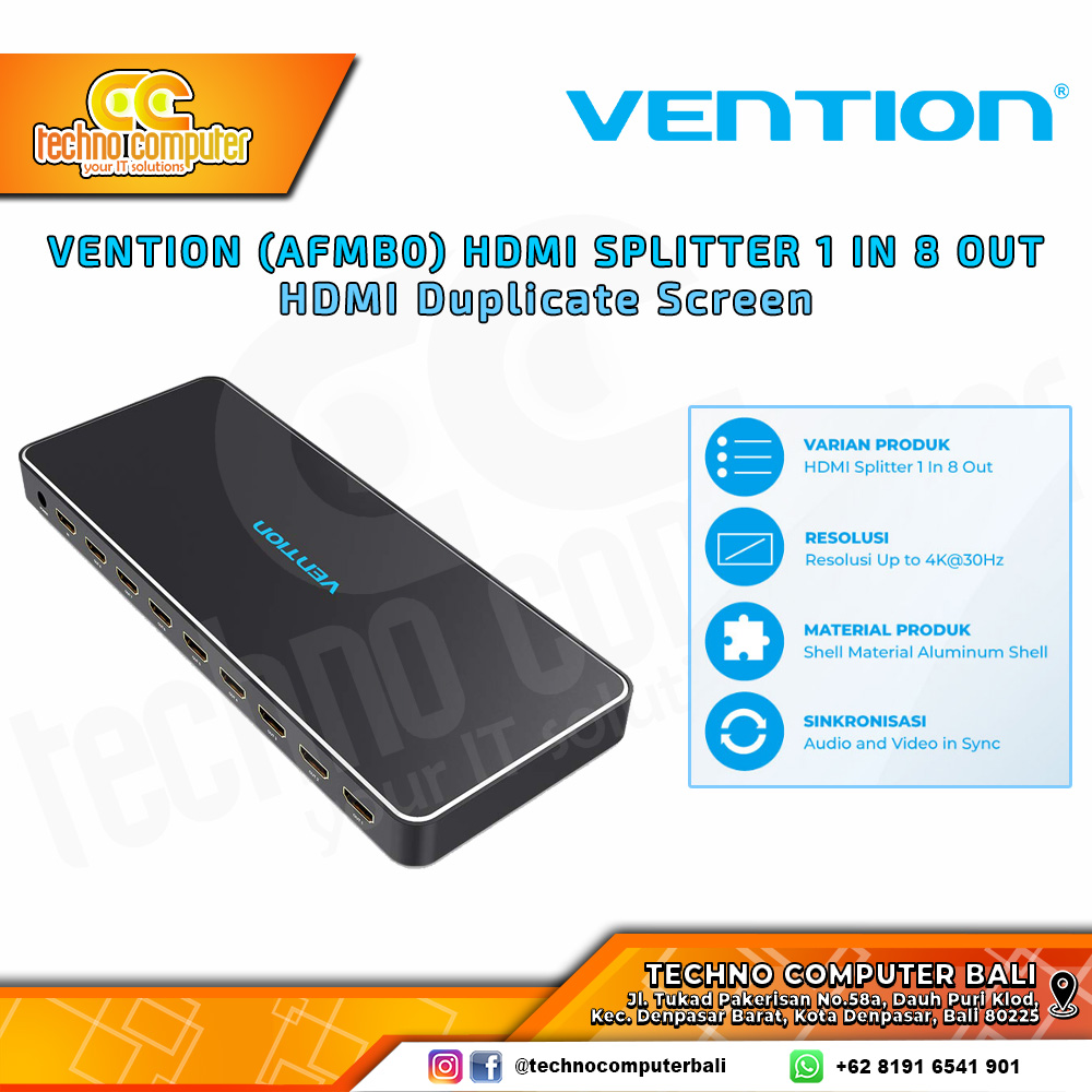 VENTION HDMI SPLITTER (1 in 8 Out) Screen Duplicate 4K@30Hz - AFMB0-EU