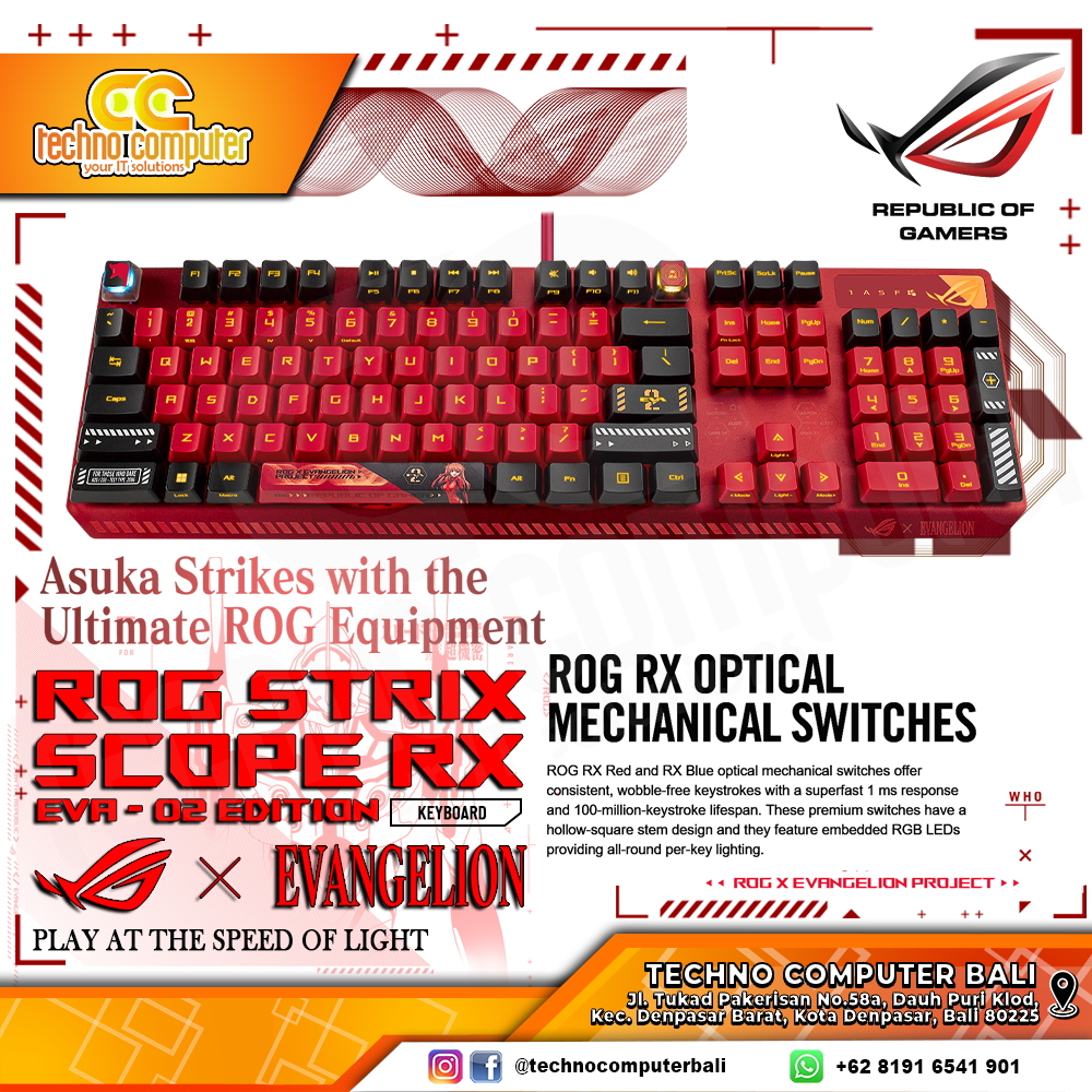 ASUS ROG Strix Scope RX EVA-02 Edition - Mechanical RX Red Switch - Gaming Keyboard
