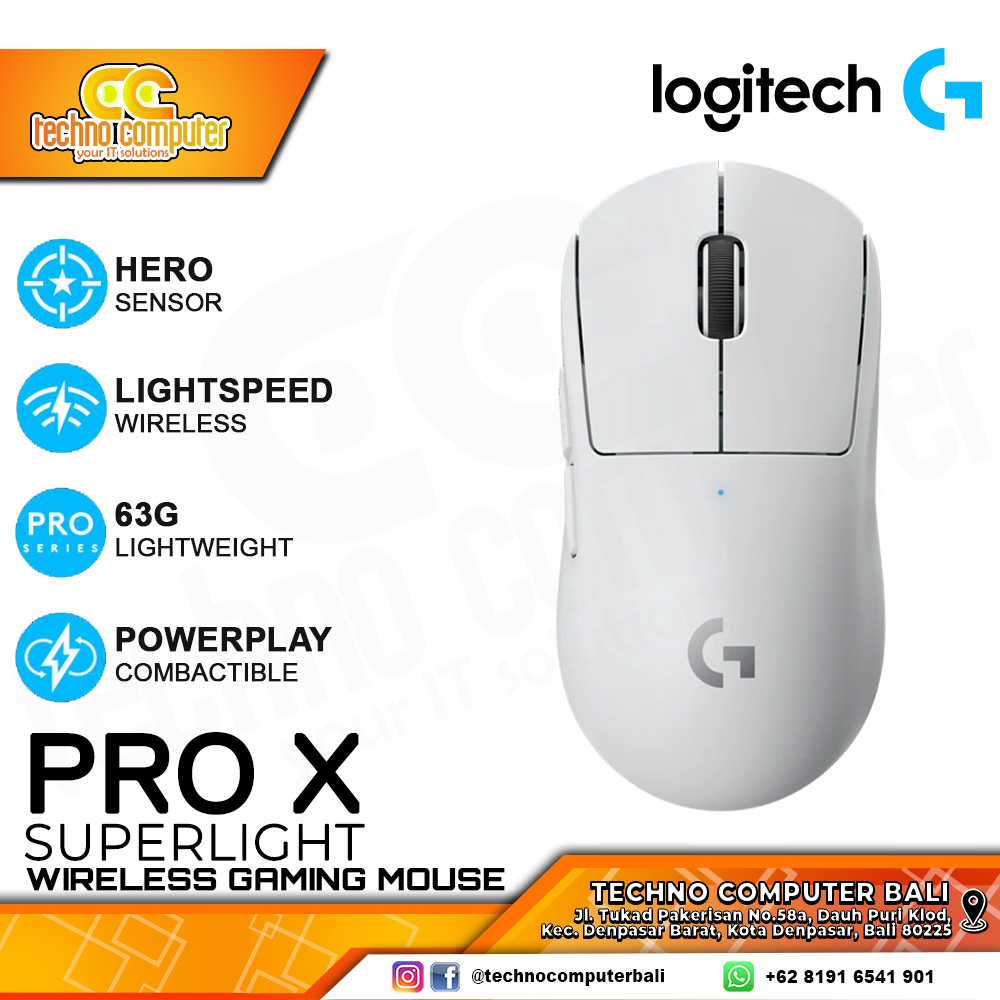 LOGITECH G Pro X Superlight Wireless White - Gaming Mouse Wireless