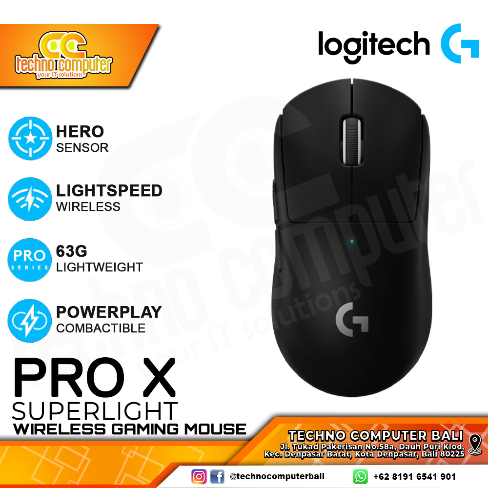 LOGITECH G Pro X Superlight Wireless Black - Gaming Mouse Wireless