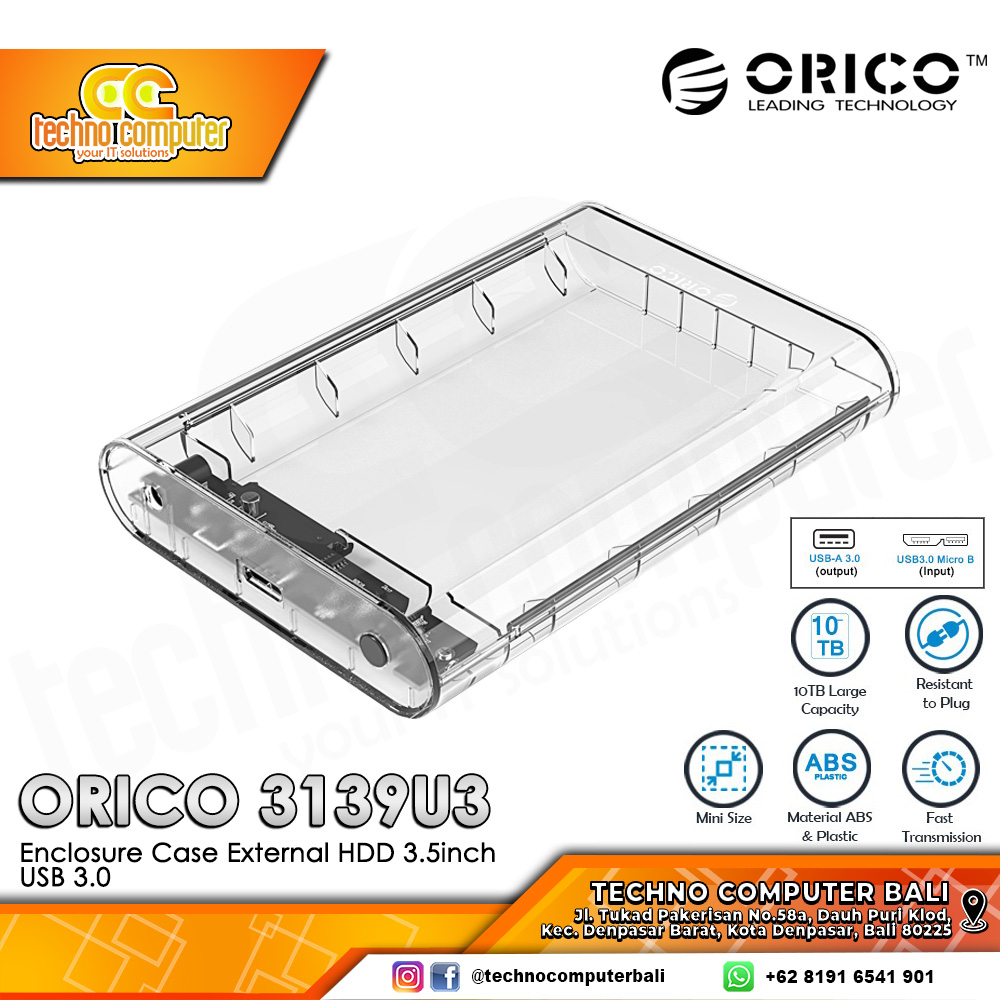 ORICO Enclosure Case External HDD 3.5 inch SATA USB 3.0 - (3139U3)