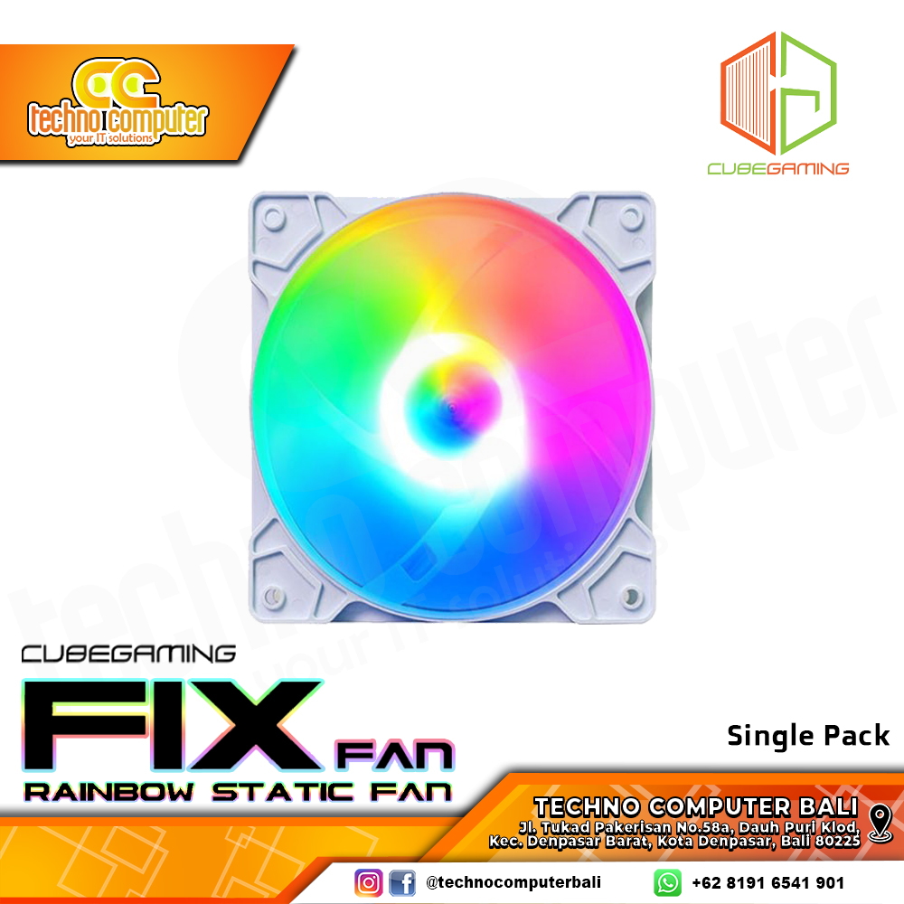 FAN CASING CUBE GAMING FIX FAN RGB - 120mm Single Pack - White
