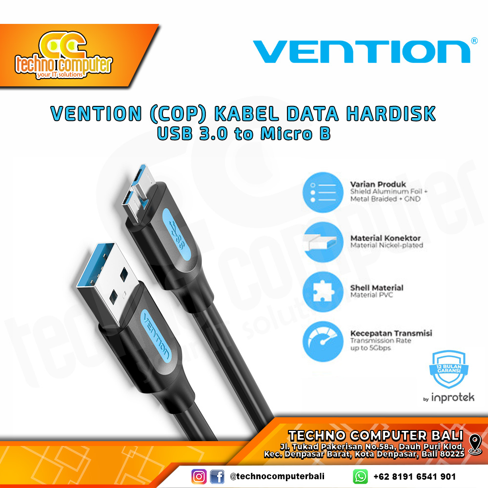VENTION KABEL USB HARDISK - USB 3.0 to Micro B - COP 1.5M