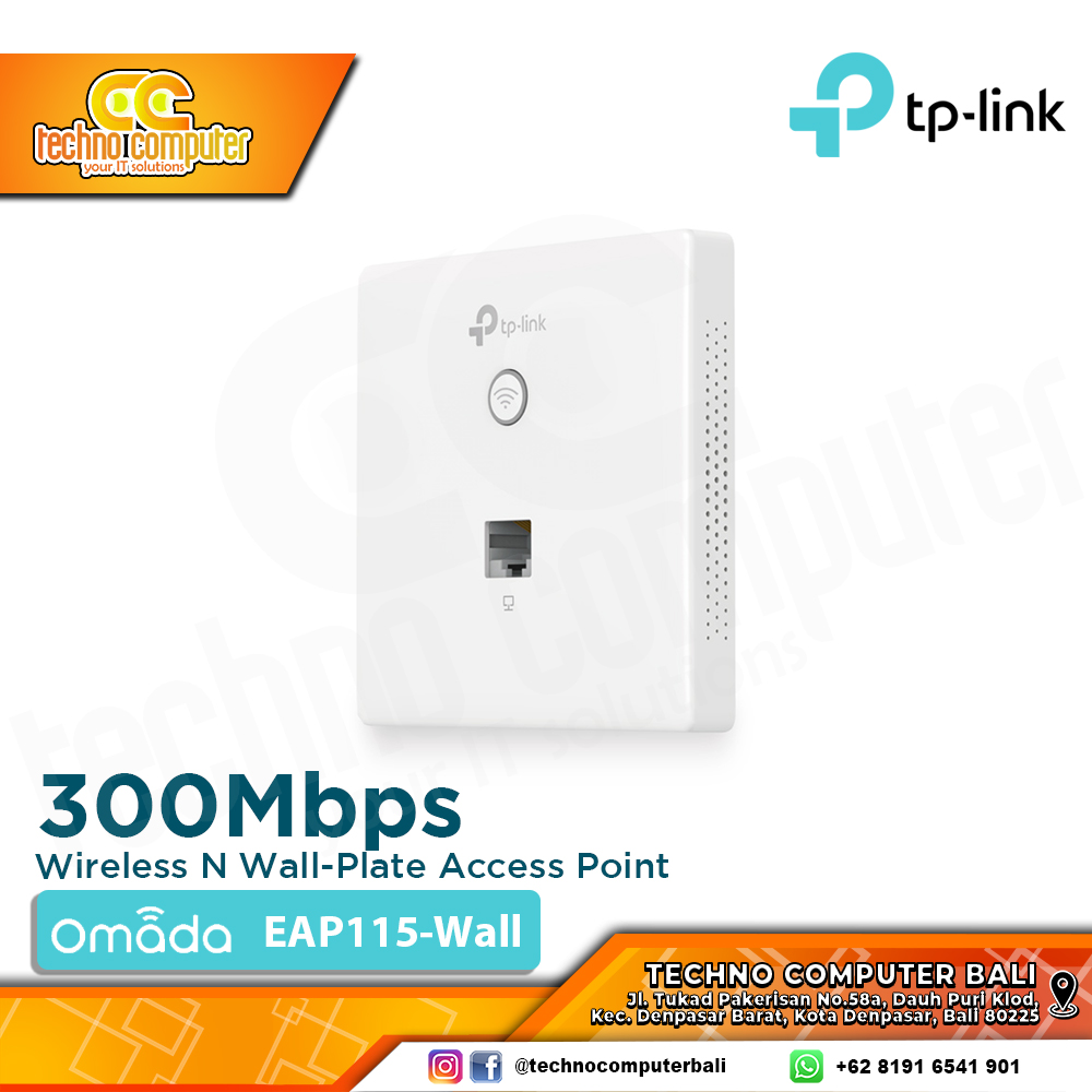 ACCESS POINT TP-LINK EAP115-Wall 300Mbps Wireless N Wall-Plate