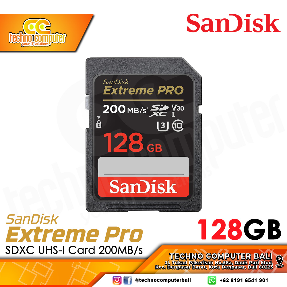 MEMORY CARD SANDISK EXTREME PRO SDXC 128GB 200MB/s