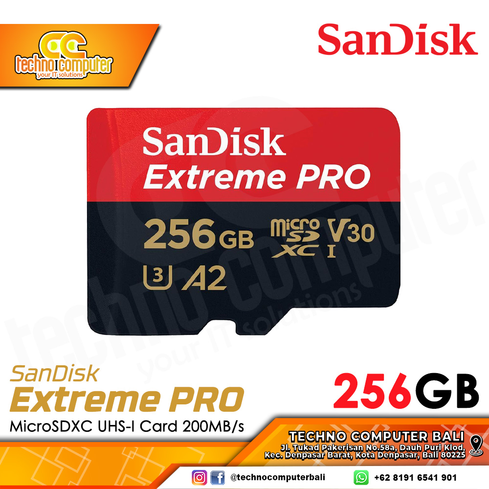 MEMORY CARD SANDISK EXTREME PRO MICRO SDXC 256GB 200MB/s (SDSQXCD-256G-GN6MA)