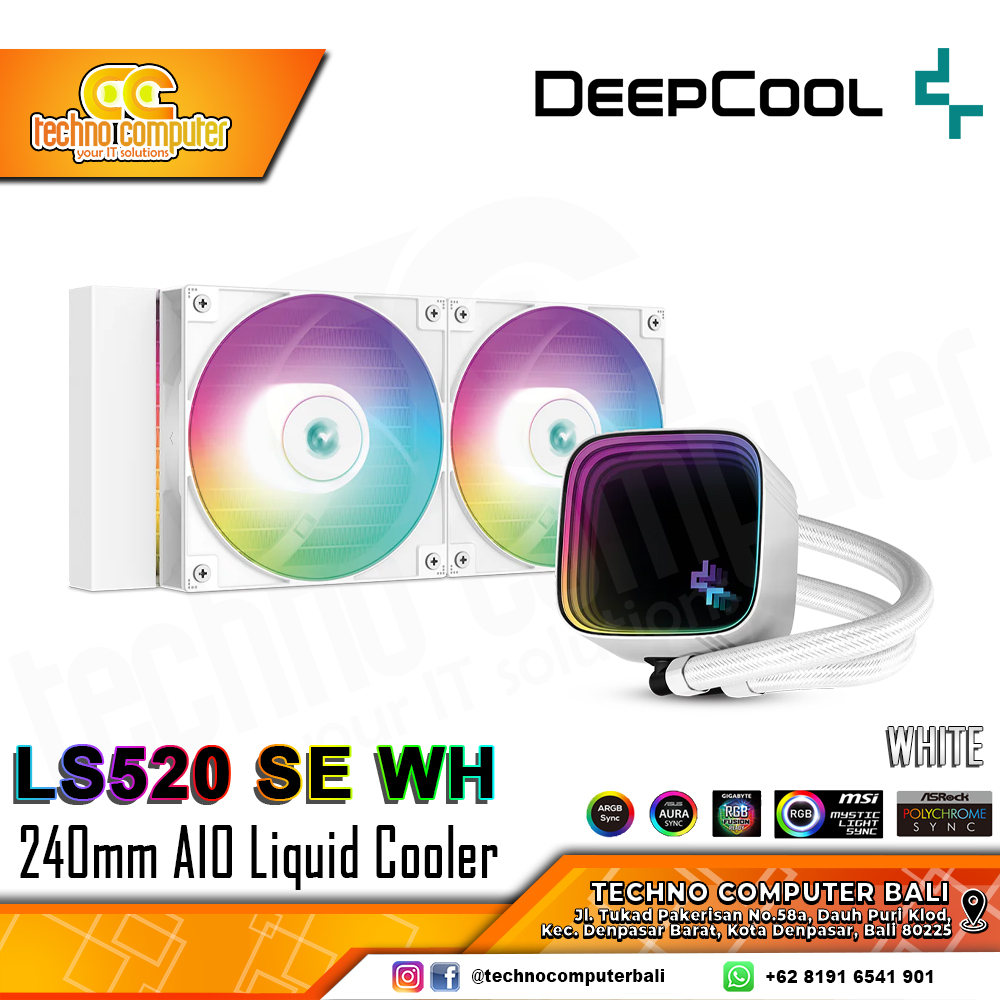 DEEPCOOL LS520 SE WH White - CPU Cooler - 240mm AIO Liquid Cooler