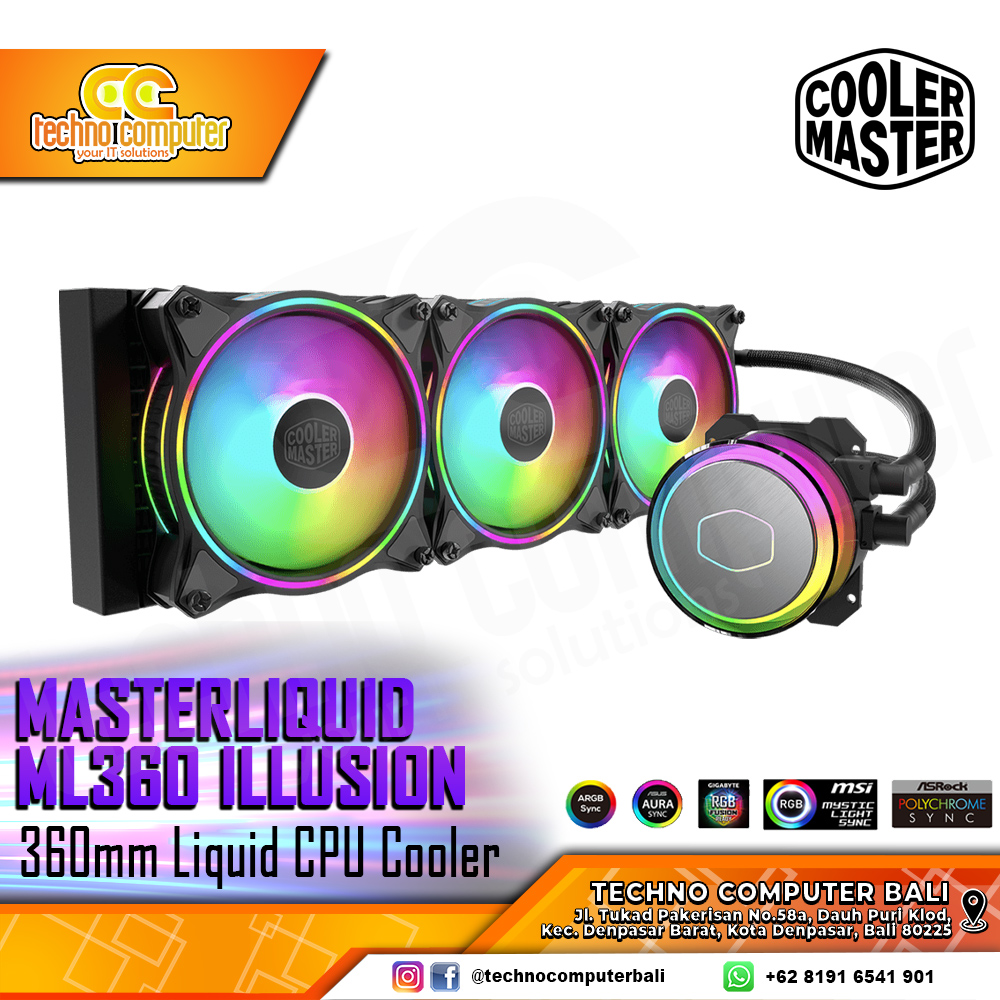 COOLERMASTER MASTERLIQUID ML360 Illusion ARGB Black - CPU Cooler - 360mm AIO Liquid Cooler