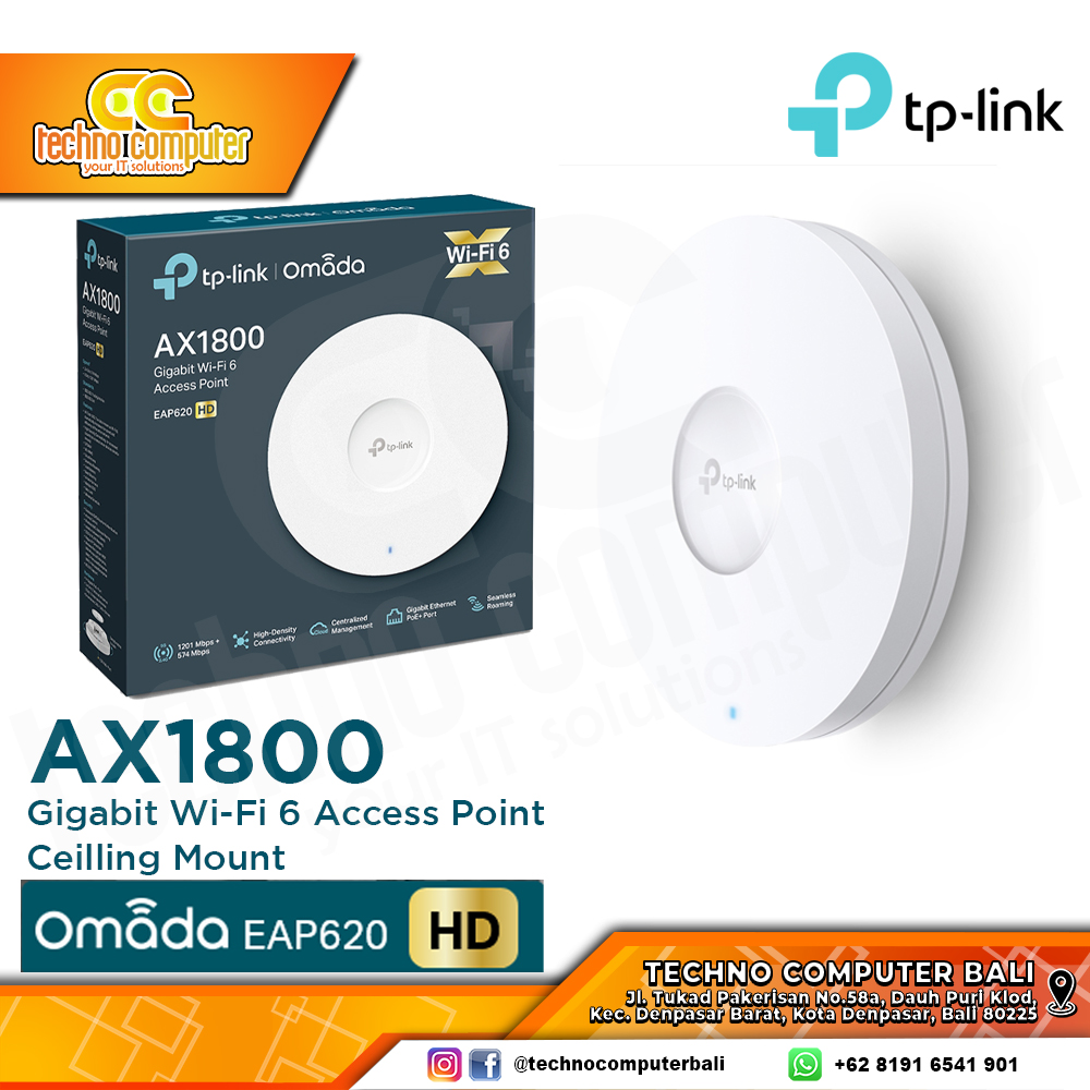 ACCESS POINT TP-LINK EAP620 HD AX1800 Wireless Dual Band Ceiling Mount