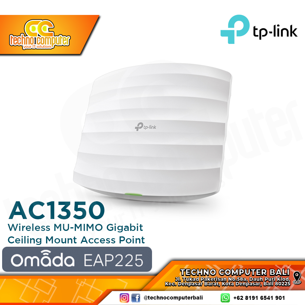 ACCESS POINT TP-LINK EAP225 AC1350 Wireless Dual Band Gigabit Ceiling Mount