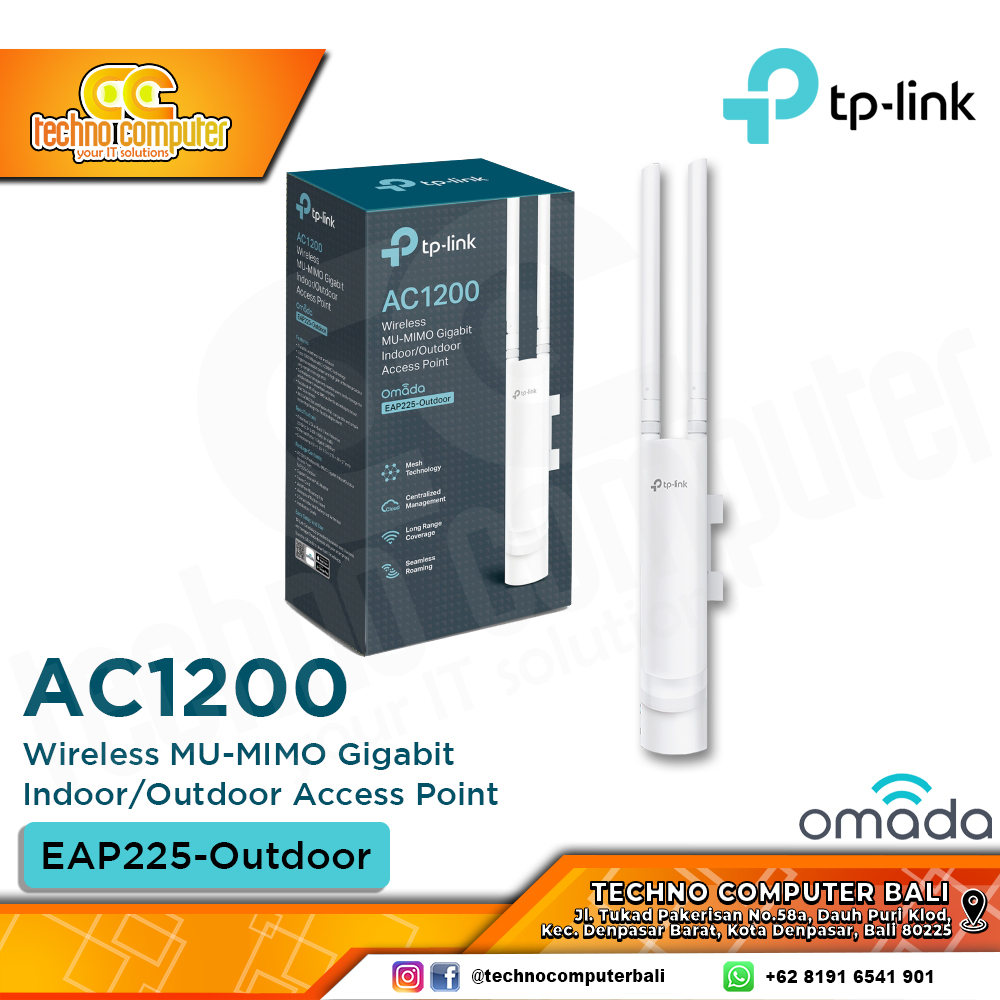 ACCESS POINT TP-LINK EAP225 AC1200 Wireless MU-MIMO Gigabit Indoor/Outdoor Access Point