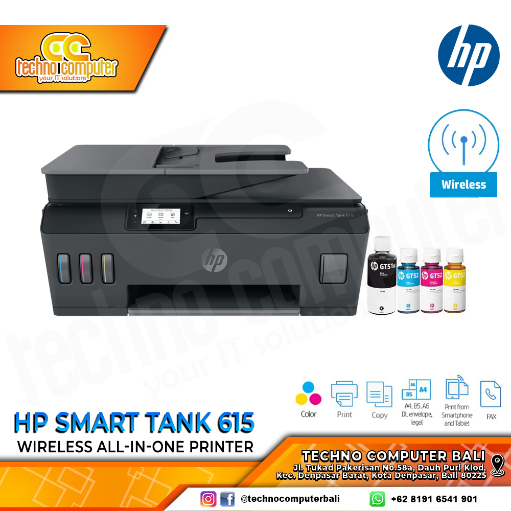 PRINTER HP Smart Tank 615 Wireless All-in-One Printer