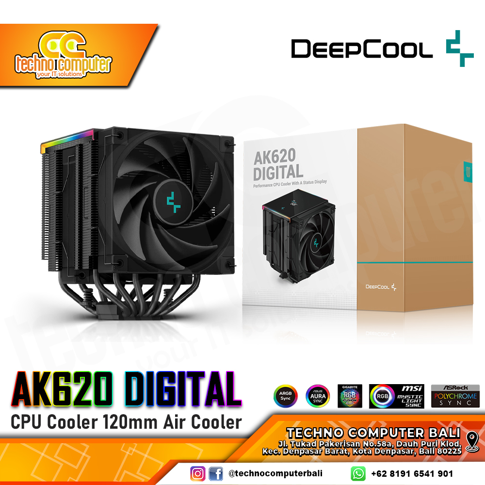 DEEPCOOL AK620 Digital Black - CPU Cooler - 120mm Air Cooler