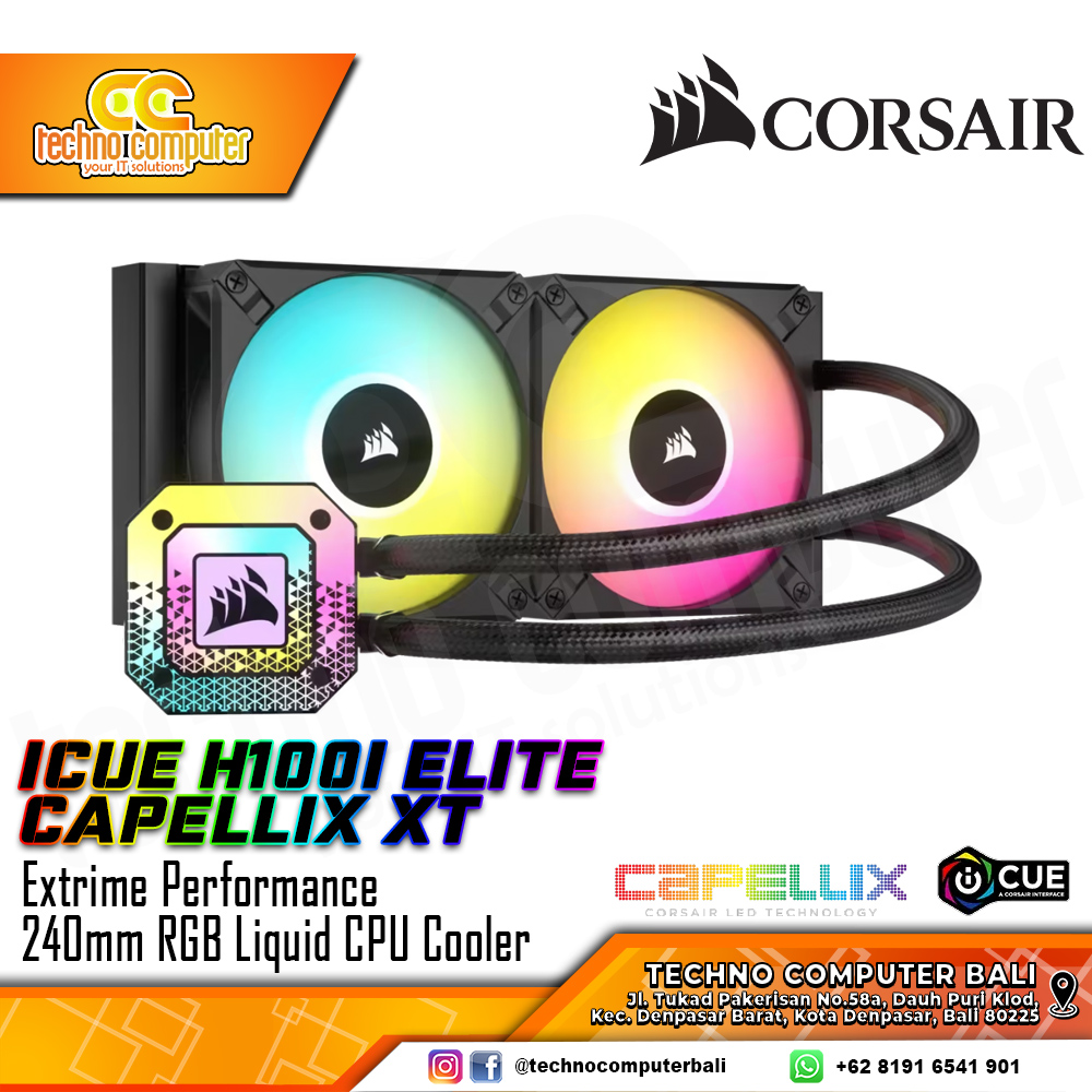 CORSAIR ICUE H100i ELITE CAPELLIX XT - CPU Cooler - 240mm AIO Liquid Cooler