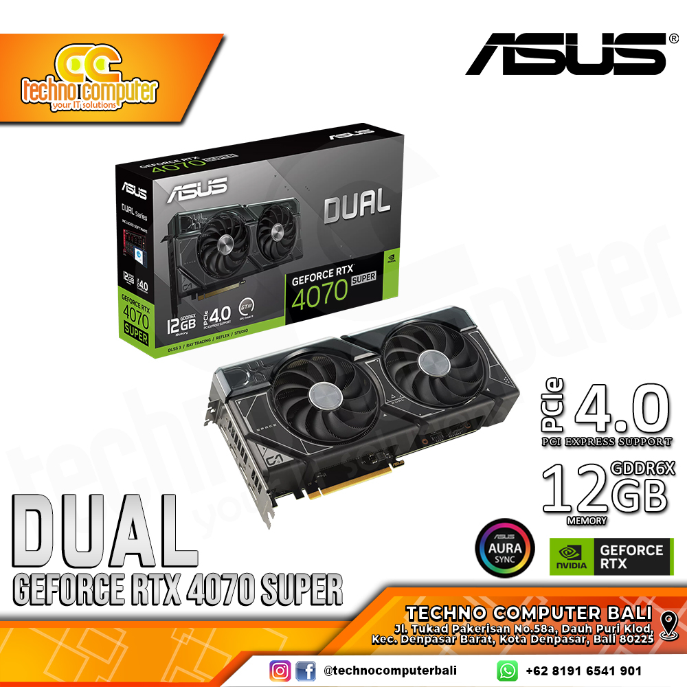 VGA ASUS DUAL NVIDIA GeForce RTX 4070 SUPER 12GB GDDR6X
