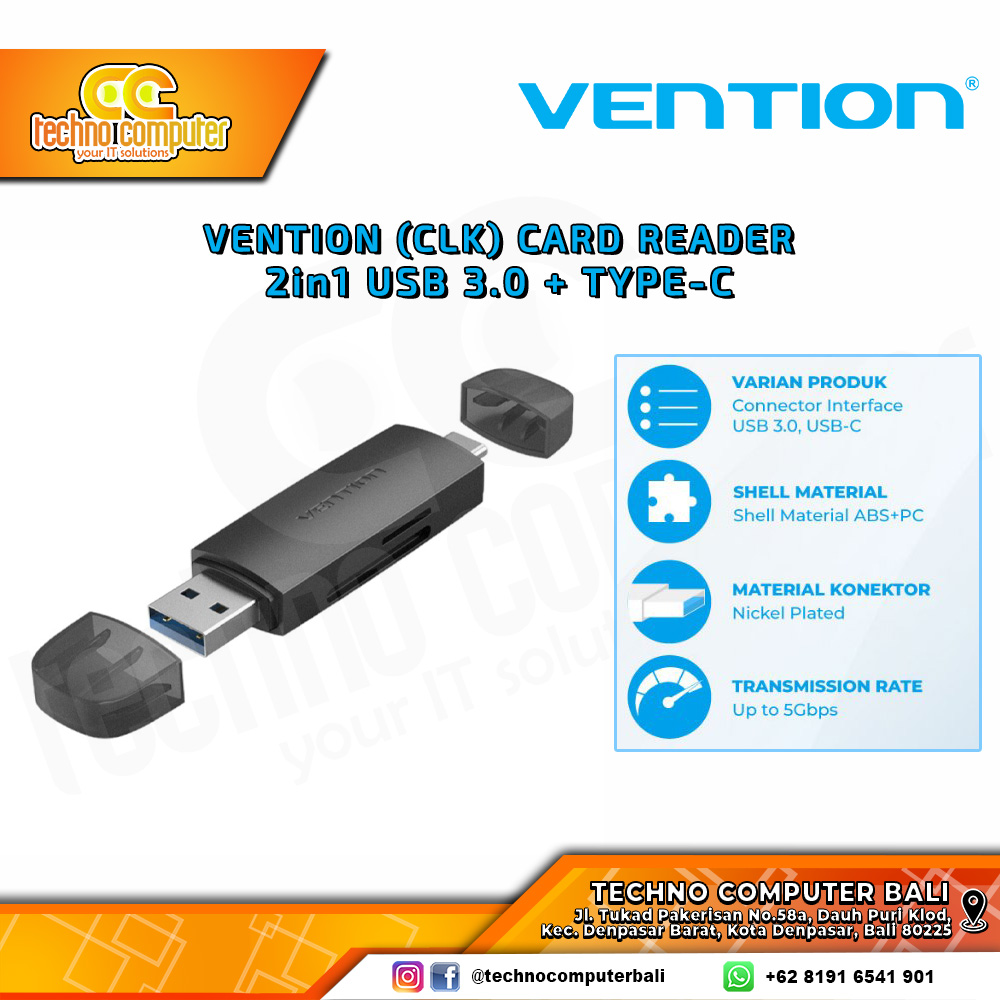 CARD READER VENTION USB 3.0 + Type-C - CLK