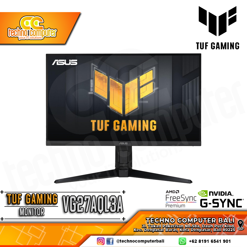 ASUS TUF GAMING VG27AQL3A Gaming Monitor - 27 inch, QHD (2560 x 1440), IPS, 180Hz, 1ms