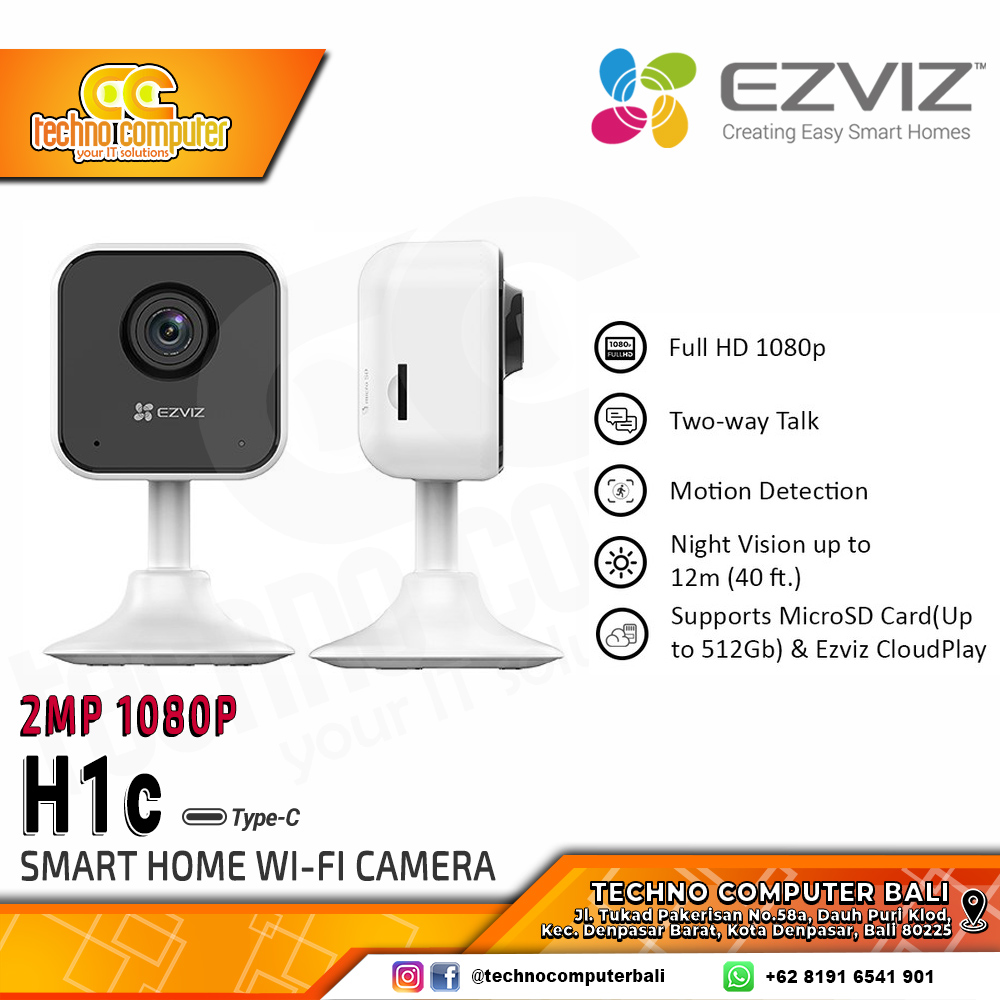 EZVIZ H1c 2MP INDOOR Smart Home Wi-Fi IP Camera CCTV