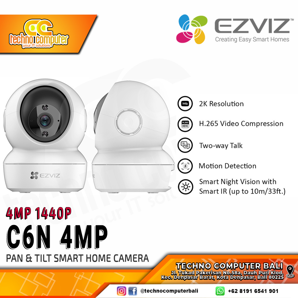 EZVIZ C6N 4MP INDOOR Smart Wi-Fi Pan/Tilt IP Camera CCTV