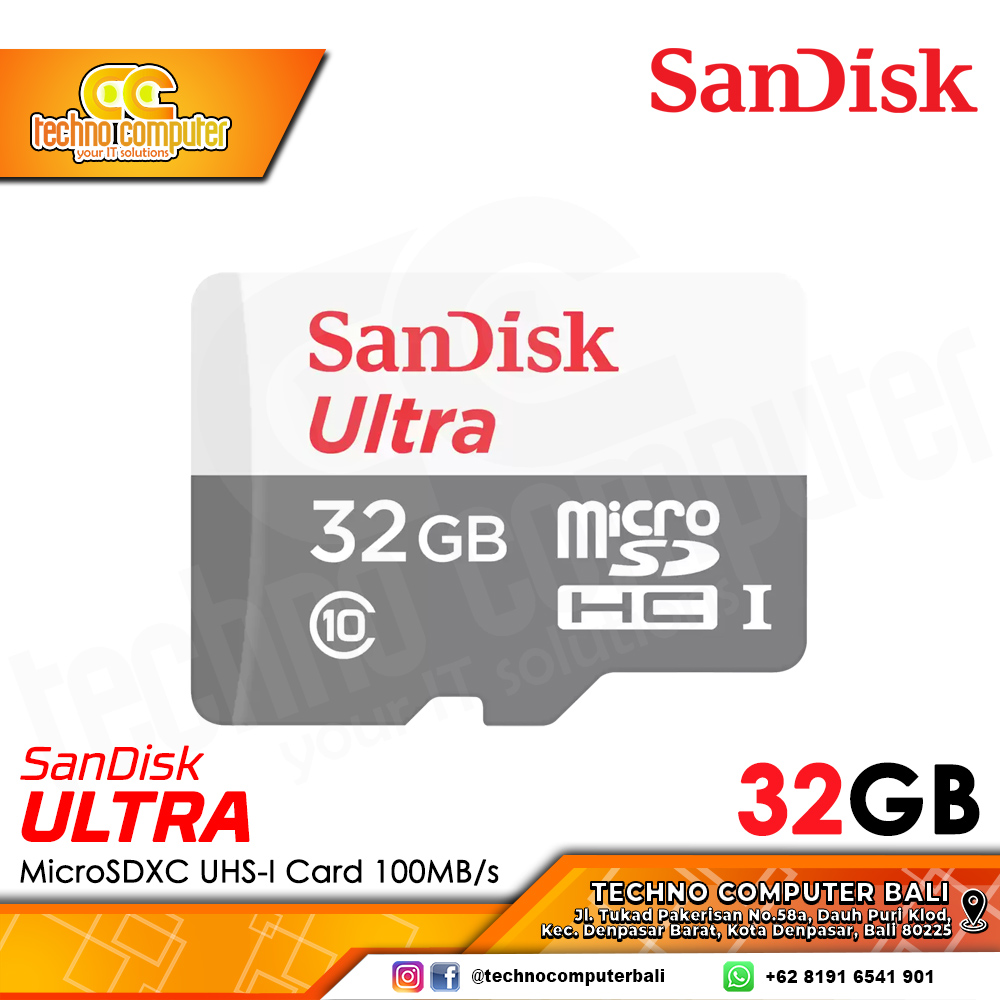 MEMORY CARD SANDISK ULTRA MICRO SDHC 32GB 100MB/s 