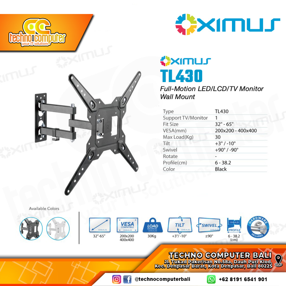 Bracket Monitor TV 32-65inch OXIMUS TL430 Wall Mount Bracket - Black