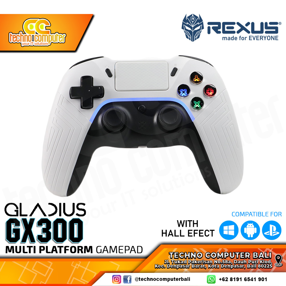 GAMEPAD WIRELESS REXUS GLADIUS GX300 V2 Multi Platform Gamedpad - White