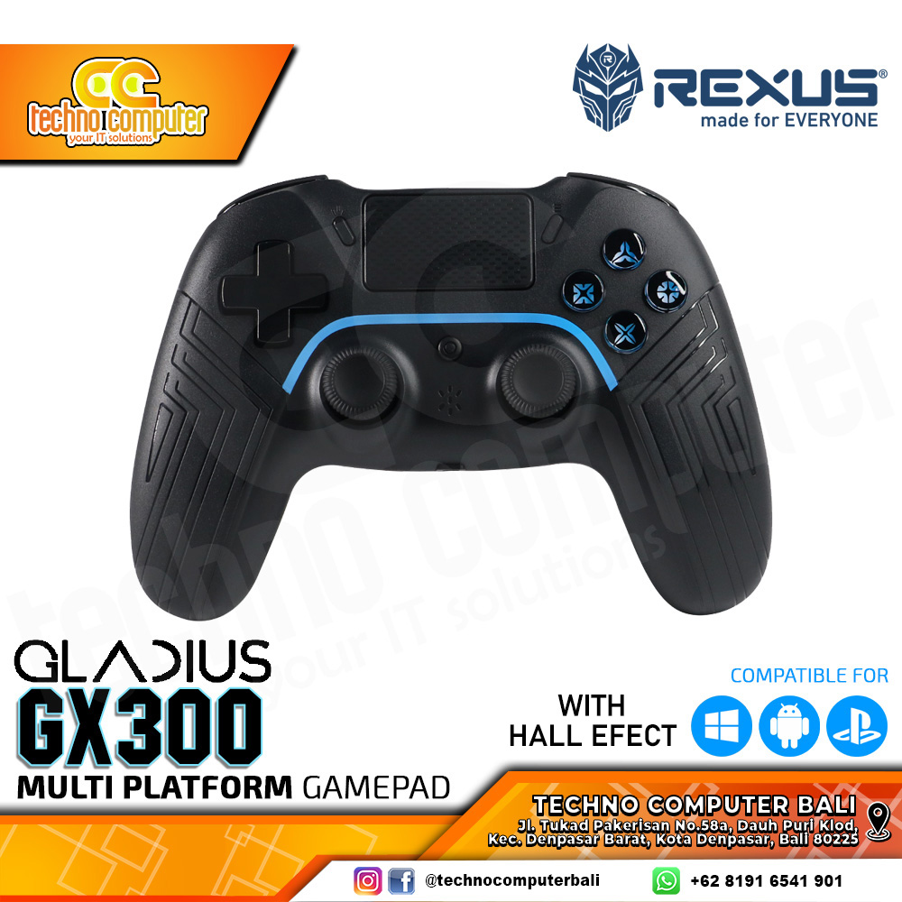 GAMEPAD WIRELESS REXUS GLADIUS GX300 V2 Multi Platform Gamedpad - Black