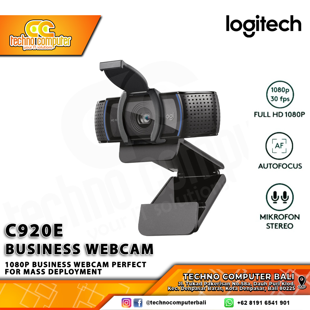 LOGITECH C920e - Full HD 1080p 30Fps Auto Focus Webcam