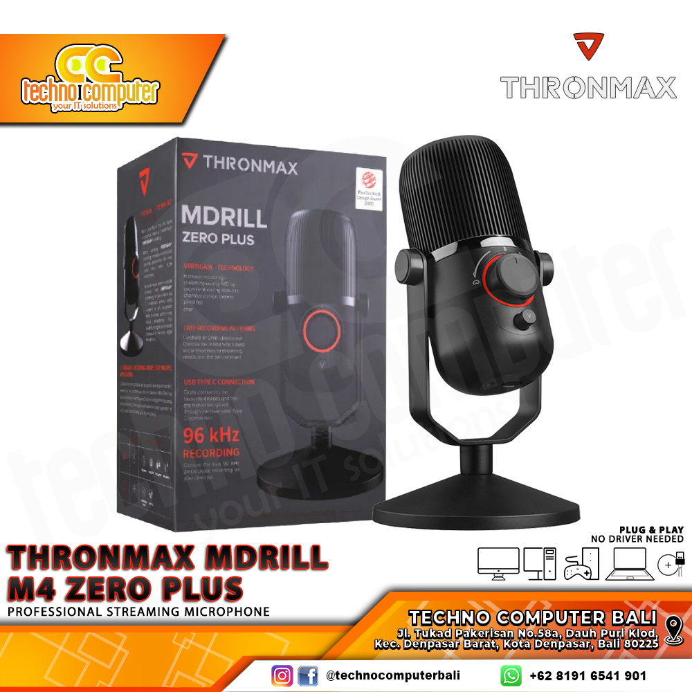 MICROPHONE THRONMAX M4P MDRILL ZERO PLUS Jet Black - USB Condenser Microphone